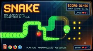 Snakes free online arcade game screenshot